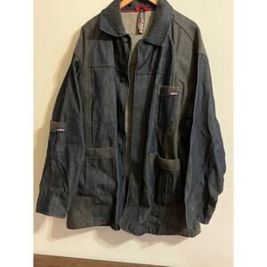 Willie Esco Denim blue heavy button down coat size XL